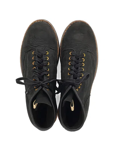 Visvim Round-toe Lace-up Boots In Black