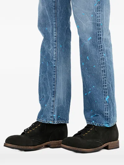 Visvim Round-toe Lace-up Boots In Black