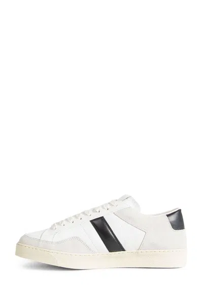 Tom Ford Panelled Suede And Grained Leather Sneakers In White