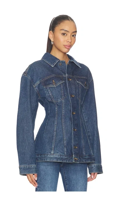 Agolde Myra Structured Denim Jacket In Blue