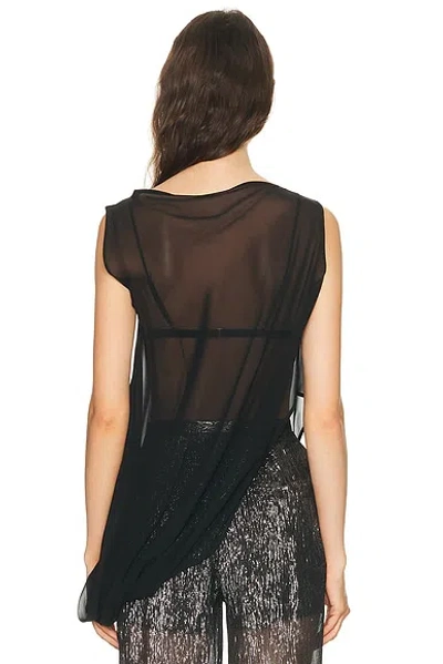 Sev Silk Side Drape Top In Black