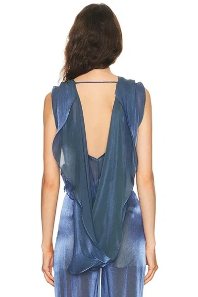 Sev For Fwrd Wrap Drape Top In Blue