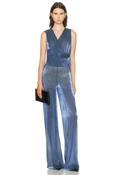 Sev For Fwrd Wrap Drape Top In Blue