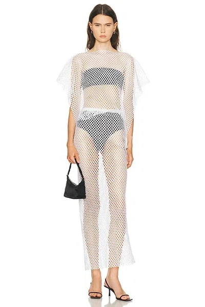 Sev Sequin Mesh Top In White