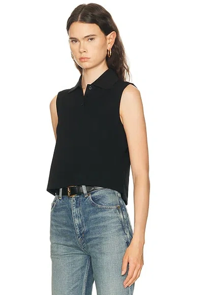 Saint Laurent Cassandre Polo Shirt In Cotton Piqu In Black