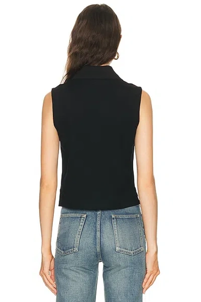 Saint Laurent Cassandre Polo Shirt In Cotton Piqu In Black
