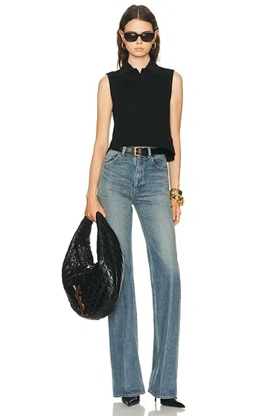 Saint Laurent Cassandre Polo Shirt In Cotton Piqu In Black