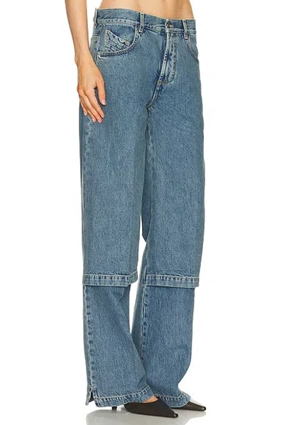 Attico Blue Jeans With Logo Detail On The Pocket And Logo Patch On The Rear In Denim Woman