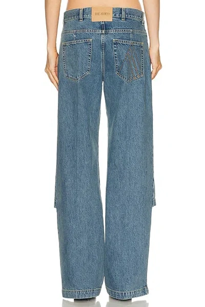 Attico Blue Jeans With Logo Detail On The Pocket And Logo Patch On The Rear In Denim Woman