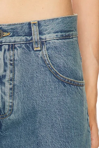 Attico Blue Jeans With Logo Detail On The Pocket And Logo Patch On The Rear In Denim Woman