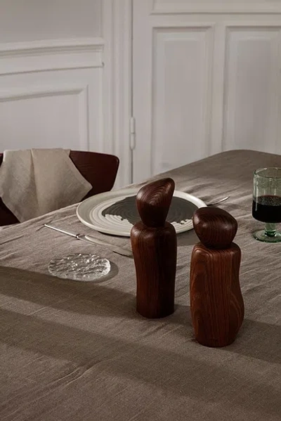 Ferm Living Brown Pebble Wooden Seasoning Grinder