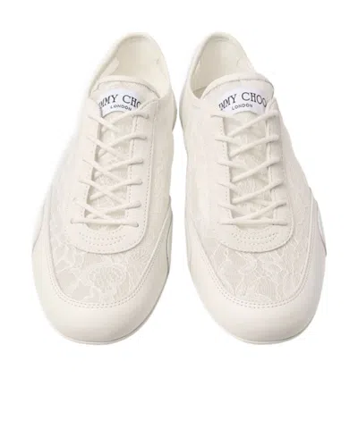 Jimmy Choo Beige Calf Leather Bos Taurus Athletic Sneakers In Neutral