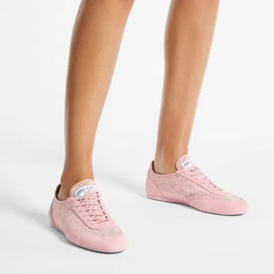Jimmy Choo Sunny Floral Lace And Suede Trainers In Pink
