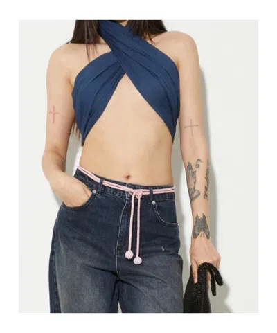 Maxco. Rectangular Scarf In Blue