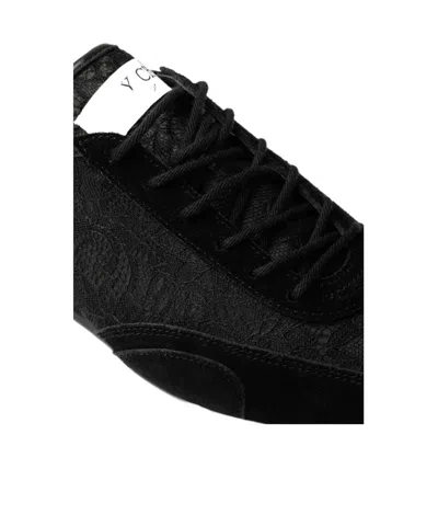 Jimmy Choo Sunny Leather-trimmed Suede And Lace Sneakers In Black