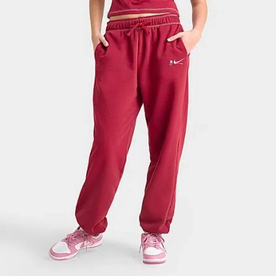 Nike Mid Rise Oversized Pant In Red