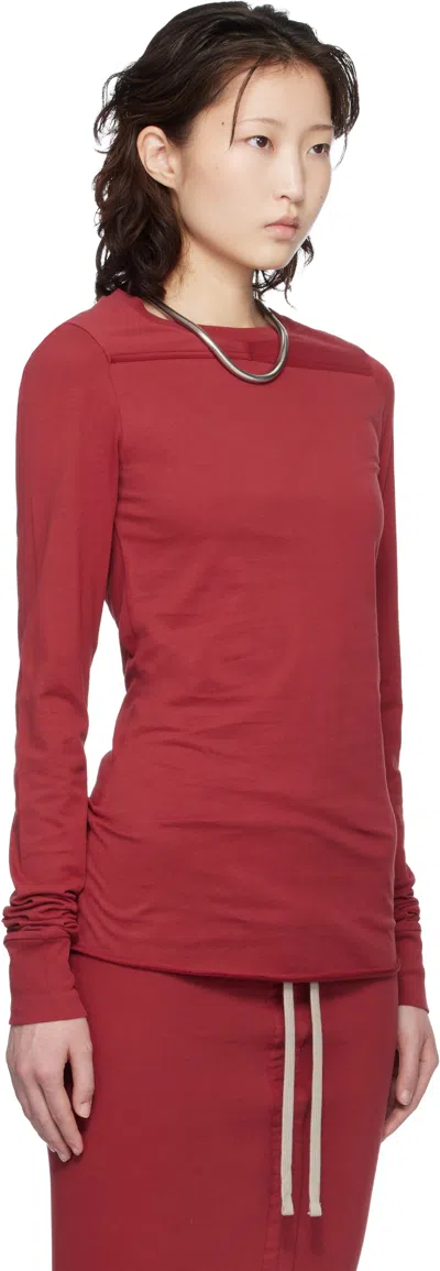 Rick Owens T-shirt In Burgundy