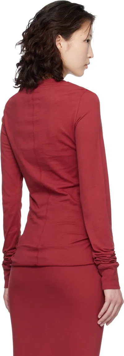 Rick Owens T-shirt In Burgundy