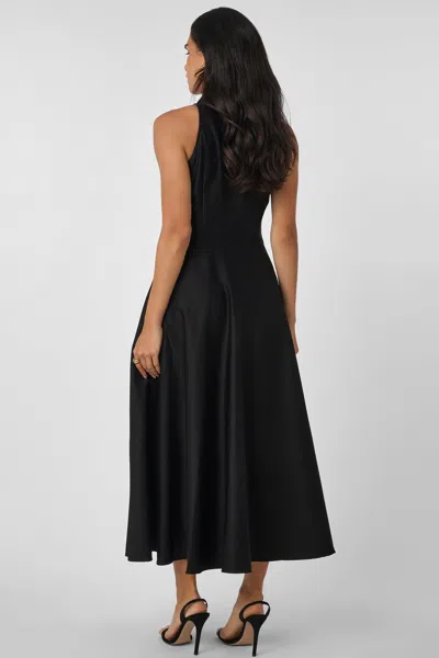 Toccin Chelsea Sleeveless Tie-front Midi Shirt Dress In Black