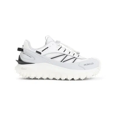 Moncler Light Grey Real Leather Trailgrip Gtx Low Top Sneakers In Gray