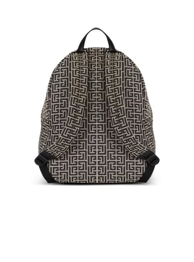 Balmain Pulse Monogram Jacquard Backpack In Black