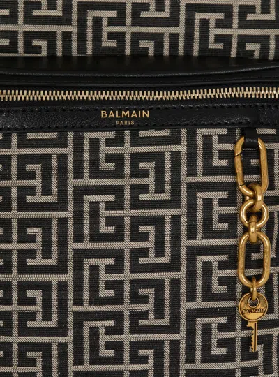 Balmain Pulse Monogram Jacquard Backpack In Black