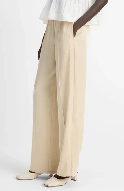 Vince Mid Rise Side Stripe Pants In Brown
