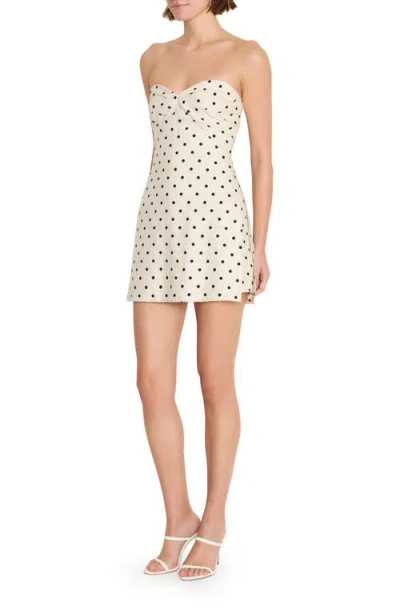 Amanda Uprichard Soho Strapless Linen Blend Romper Minidress In White