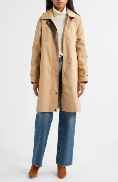 Bernardo Long Rain Coat In Brown