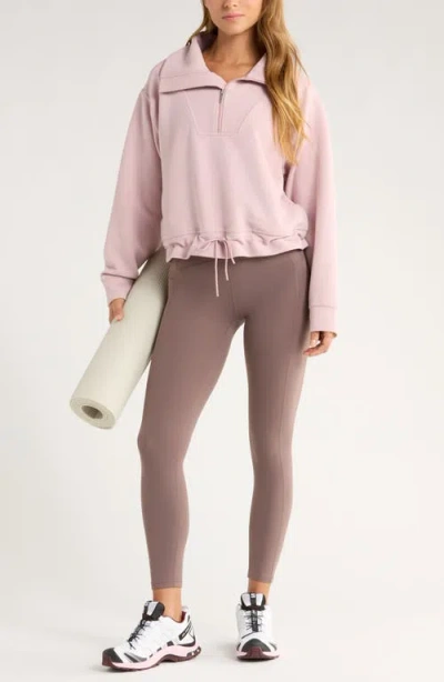 Zella Kickback Ottoman Half Zip Pullover In Purple