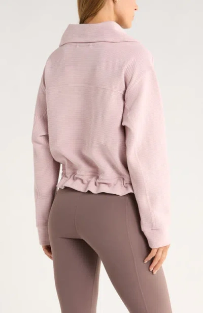 Zella Kickback Ottoman Half Zip Pullover In Purple