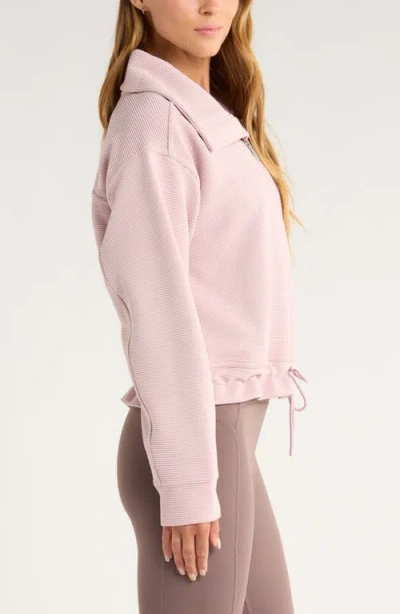 Zella Kickback Ottoman Half Zip Pullover In Purple