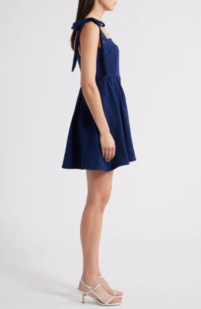 Sam Edelman Tie Strap A-line Minidress In Blue
