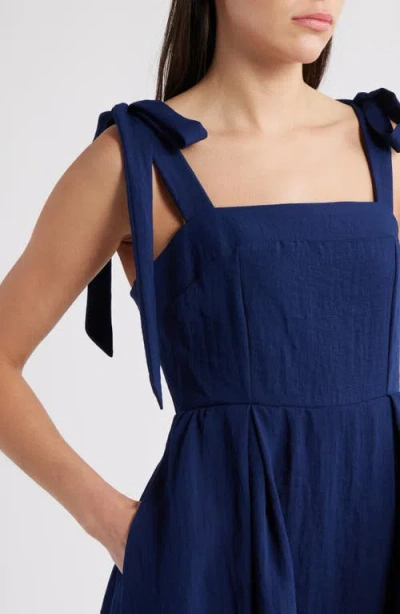 Sam Edelman Tie Strap A-line Minidress In Blue