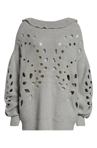 Ulla Johnson Vanessa Cutout Pullover Sweater In Gray