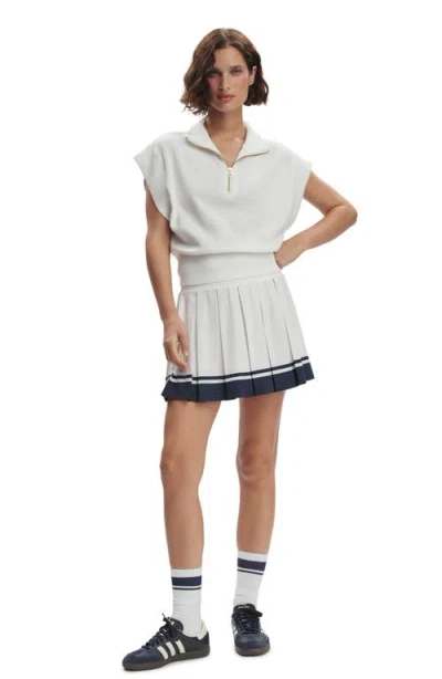 Varley Fulton Half-zip Crop Pullover In White