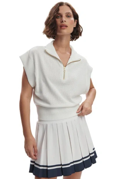 Varley Fulton Half-zip Crop Pullover In White