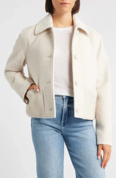 Bernardo Brushed Short Jacket In White