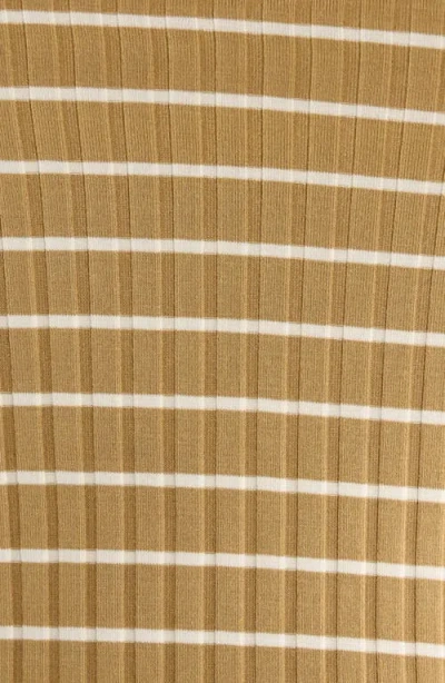 Rag & Bone Luca Stripe Rib Baby T-shirt In Brown