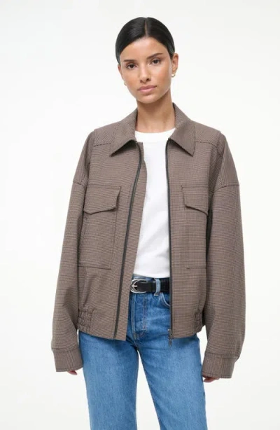 Staud Eugene Micro Houndstooth Jacket In Multi