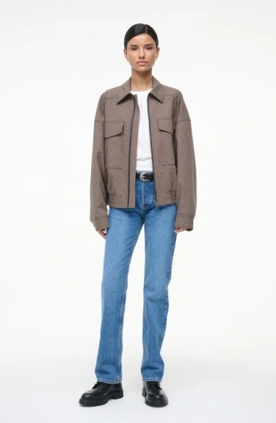 Staud Eugene Micro Houndstooth Jacket In Multi