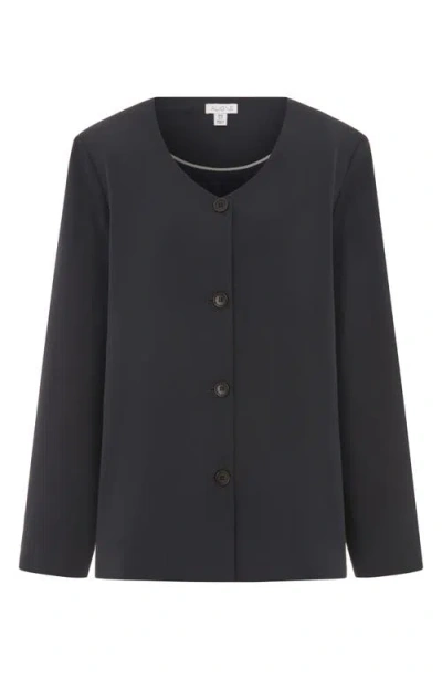 Aligne Rae Collarless Jacket In Blue