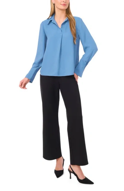 Halogen ® Split Cuff Button-up Top In Blue