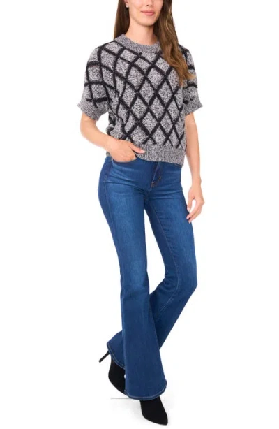 Halogen ® Short Sleeve Diamond Stitch Sweater In Gray