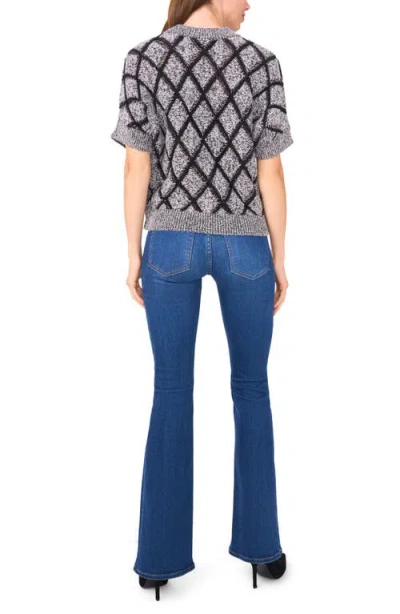 Halogen ® Short Sleeve Diamond Stitch Sweater In Gray