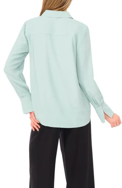 Halogen ® Split Cuff Button-up Top In Green