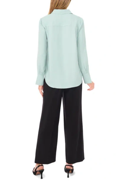 Halogen ® Split Cuff Button-up Top In Green