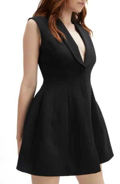 Bardot Destene Sleeveless V-neck Blazer Mini Dress In Black