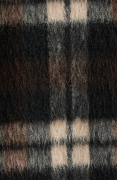 Bernardo Plaid Toggle Coat In Brown