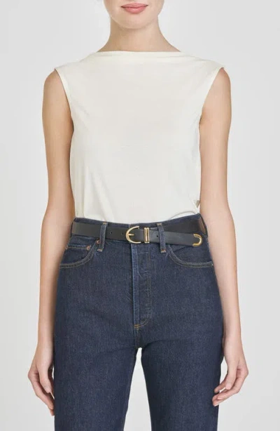 Wayf Celeste Drape Back Top In White